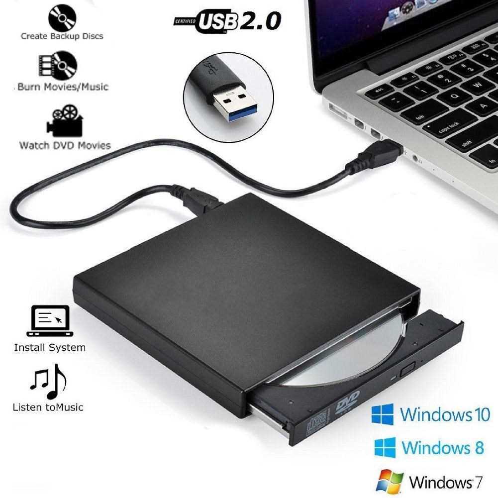 SB External DVD CD RW Disc Burner Combo Drive Reader for Wi - 图0