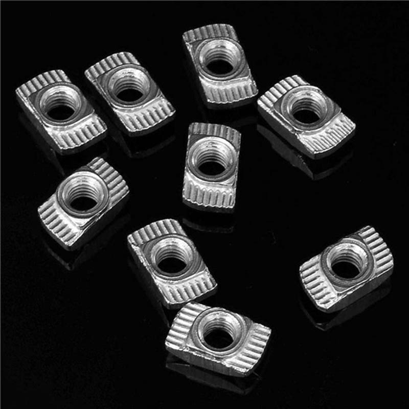 100 pcs M5 Hammer Nut Carbon Steel Aluminum Connector T Fast - 图0