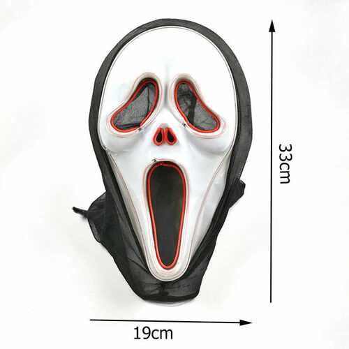 Plastic Scream Mask Horror Movie Scary Full Face Halloween P - 图2