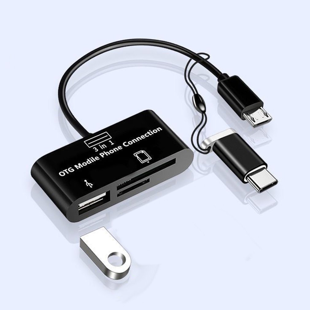 OTG apter Universal Type-c Micro 3 In 1 USB Memory Card TF - 图0
