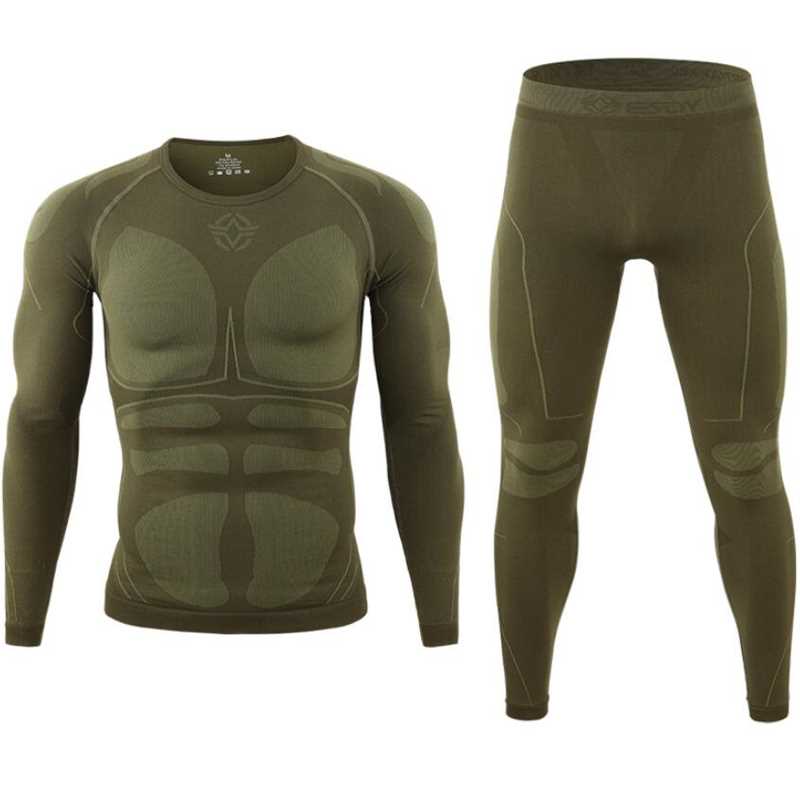 Seamless tight tactical thermal underwear men Outdoor sports-图2