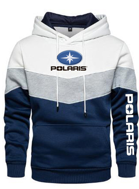 New Spring Autumn Men's Polaris Logo Patchwork Color Pullove