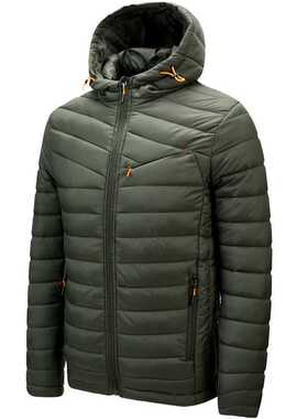 Men's Autumn Jacket Zip Lightweight Windreaker Hooded Parka