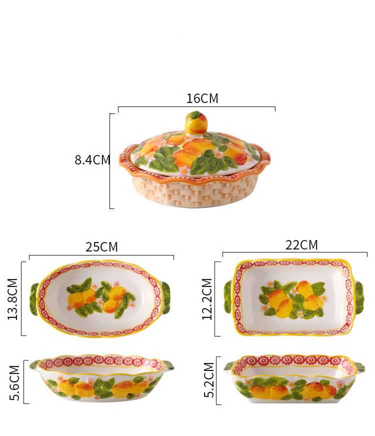 Piatto da forno in ceramica nordica creativa goffrata in-图3