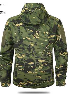 MEGE Men's Military Couflage Fleece Tactical Jacket Men Wa