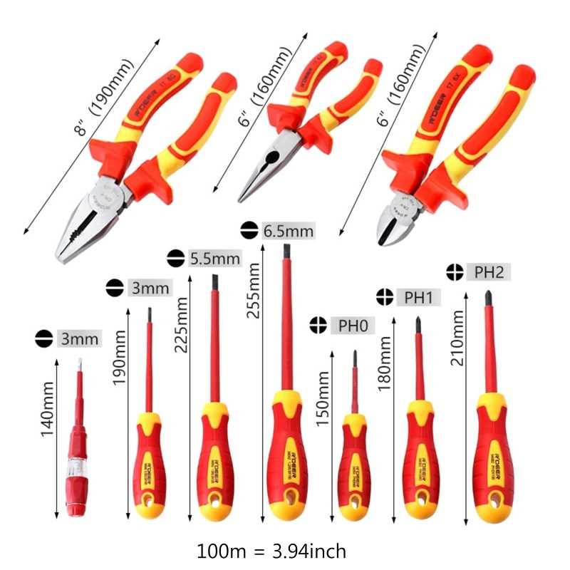 Multifunction Hi Spec Insulated Pliers and Screwdriver Set - 图2