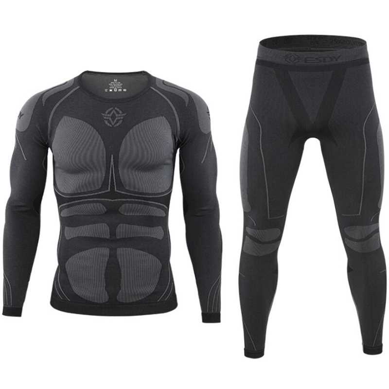 Seamless tight tactical thermal underwear men Outdoor sports-图1