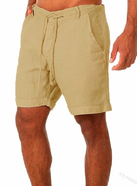 2021New Men's Cotton Linen shorts Pants Male Summer