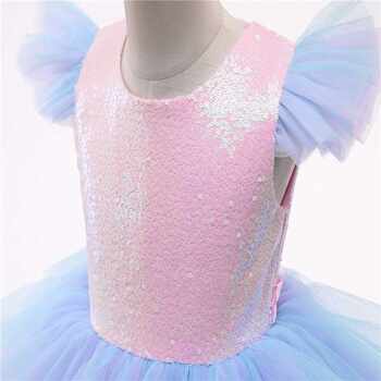 ເດັກຍິງຢ່າງເປັນທາງການ Princess Dress Kids Lace Tulle Rainbow Elegant