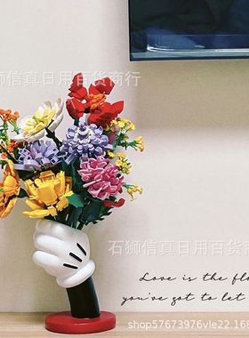 跨境代发树脂米奇手套花瓶摆件家居欧式风格乔迁礼品创意家居装饰