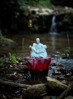 地藏菩萨高温瓷客厅会所桌面摆件