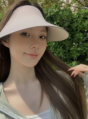 可折叠防晒帽一体时尚防晒帽太阳帽遮阳帽女士夏季防紫外线空顶帽