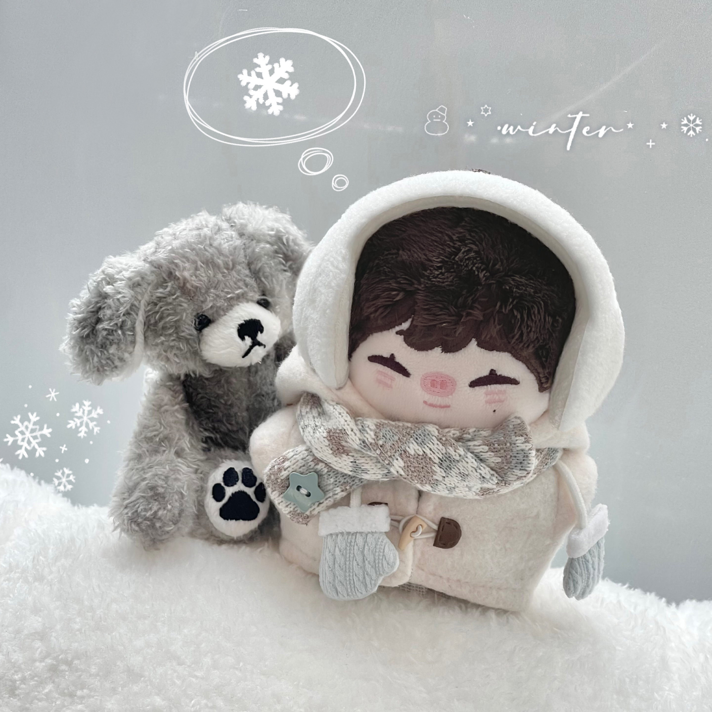 原创正版10cm可爱棉花娃娃衣服海星体努努正常体玩偶公仔冬装套装 - 图3