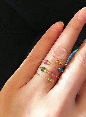 瑞铺原创天然彩色多圈弹簧运碧玺