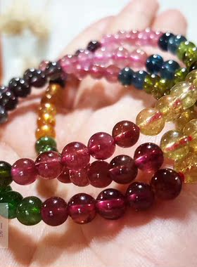 瑞铺水晶天然高品质巴西碧玺手链