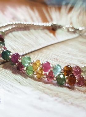 水晶巴西天然刻面防过敏碧玺手链