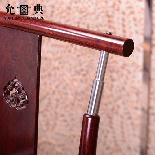 黑紫檀官品转椅书房实木老板椅家用商务办公椅允典红木家具 - 图3