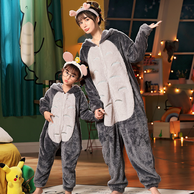 龙猫男女中大童哈衣冬季宝宝睡衣 甜雪妮睡衣/家居服套装