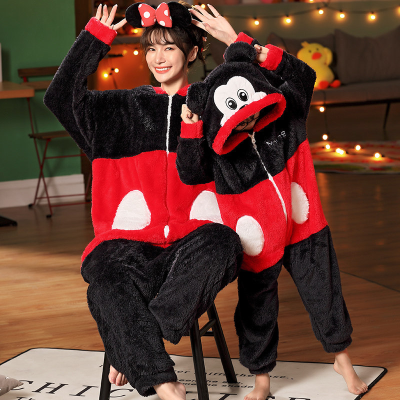 冬季儿童连体法兰绒防踢卡通睡衣 甜雪妮睡衣/家居服套装