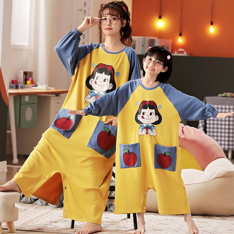 2021年新款连体亲子睡裙母女哈衣 甜雪妮睡裙