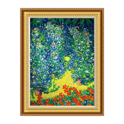 纯手绘油画欧式世界名画巴特勒伯爵花园客厅玄关走廊过道装饰画 虎窝淘
