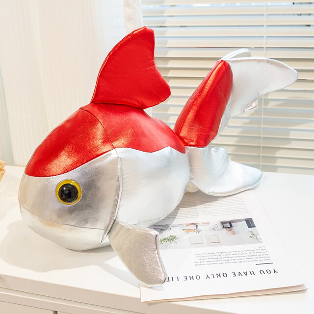 Cartoon Goldfish Doll Plush Toy PU Leather Fish Doll Rag Doll Soothing Pillow Ornament Photo Props