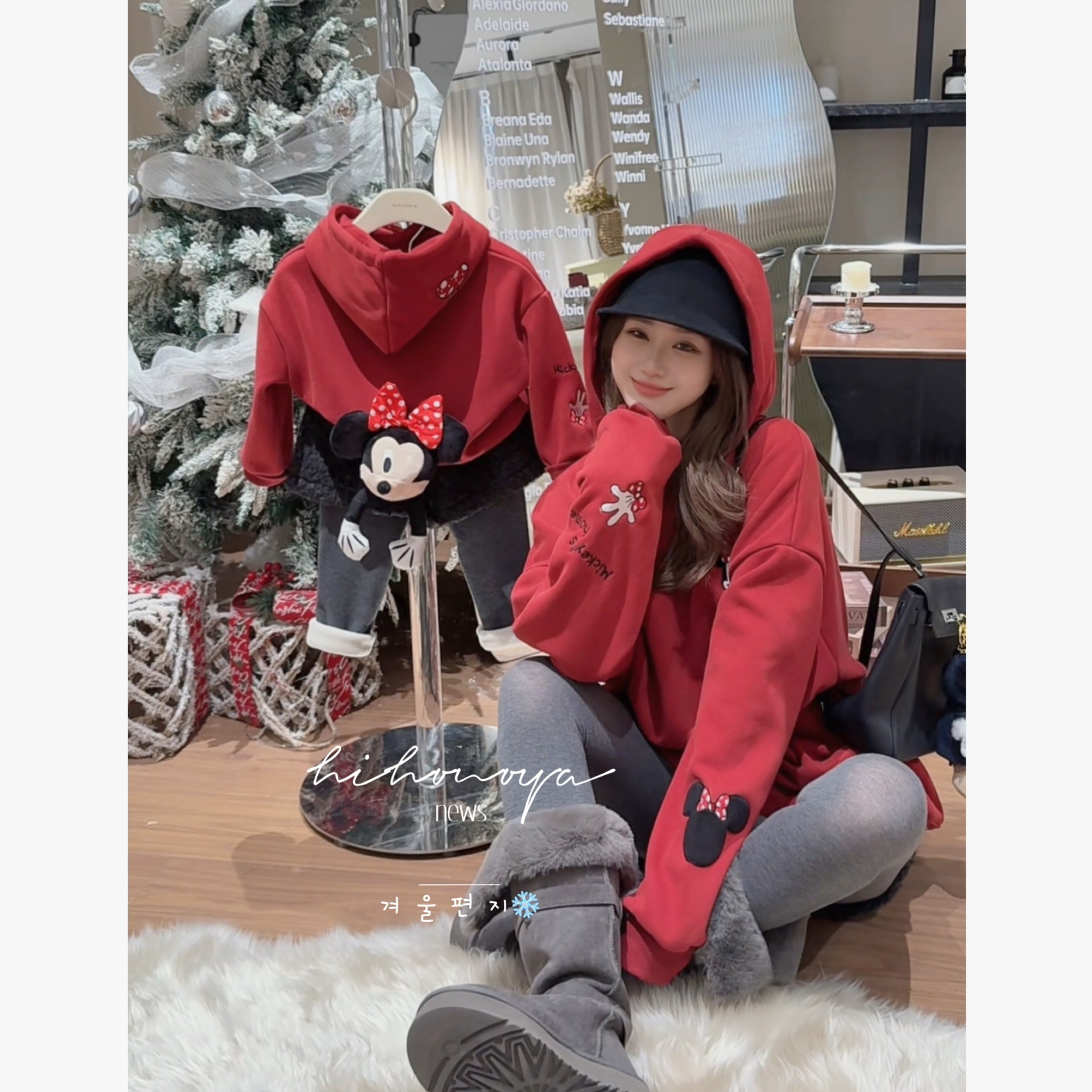 Spring韩国童装2025年冬季新款亲子卡通连帽加绒卫衣女童保暖外套,淘宝优惠券,粉丝福利购,淘宝优惠卷