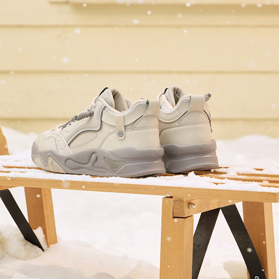 骨头鞋361加绒男鞋运动鞋2025冬季新款加毛休闲鞋大棉鞋高帮板鞋