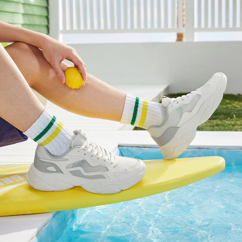 361运动鞋男2025秋季皮面防水老爹鞋经典复古潮流休闲鞋鞋子男鞋