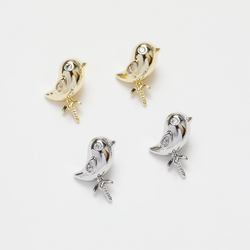 14K电镀真金保色小鸟帽盖吊坠diy珍珠手作项链材料配件 - 图1