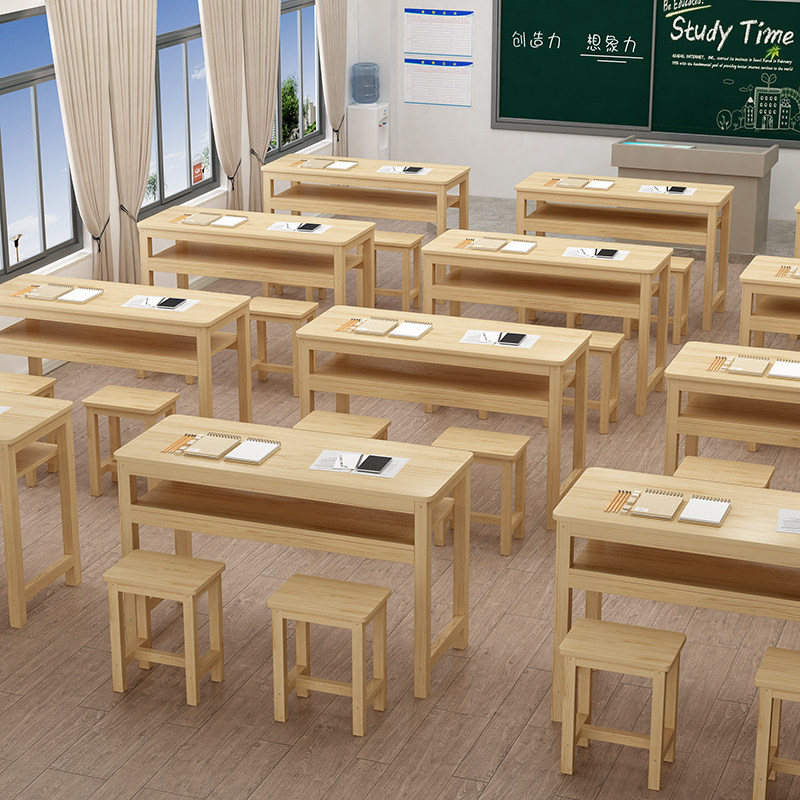 实木课桌椅象棋围棋盘中小学双人培训辅导补习班学习写字书法画桌,淘宝优惠券,粉丝福利购,淘宝优惠卷