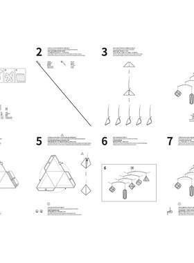 韩国 SGT Polygon Mobile 几何体平衡雕塑 纸质动态DIY挂饰