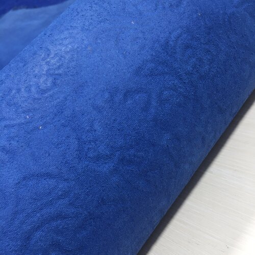 TC2015蓝色唐草花纹头层牛皮真皮手工DIY皮料1.8-2mm略挺包鞋皮具 - 图3