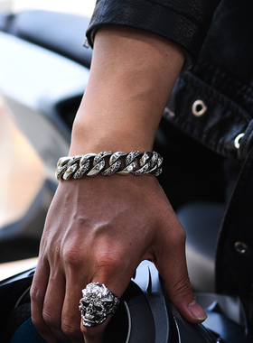 新款复古S925银嘻哈手链