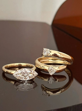 新品复古两戴宽版马眼钻戒指时尚