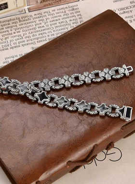 时尚925银手工雕臼齿化石镶嵌复