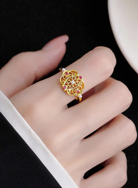 新品精致流行繁花似锦宫廷风宝石