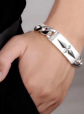 简约百搭个性罗马纯银古巴手链