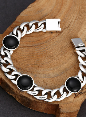 新品男女款国风潮黑玛瑙古巴手链