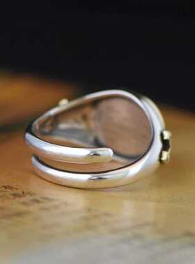 开口十字架祈祷之手925银复古