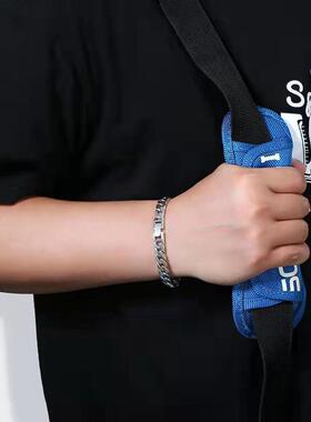 新品简约环套环古巴手链纯男女款