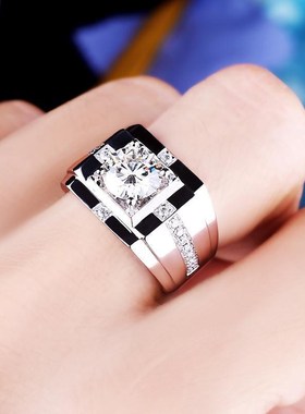 美国莫桑石戒指21克拉钻戒大气稳