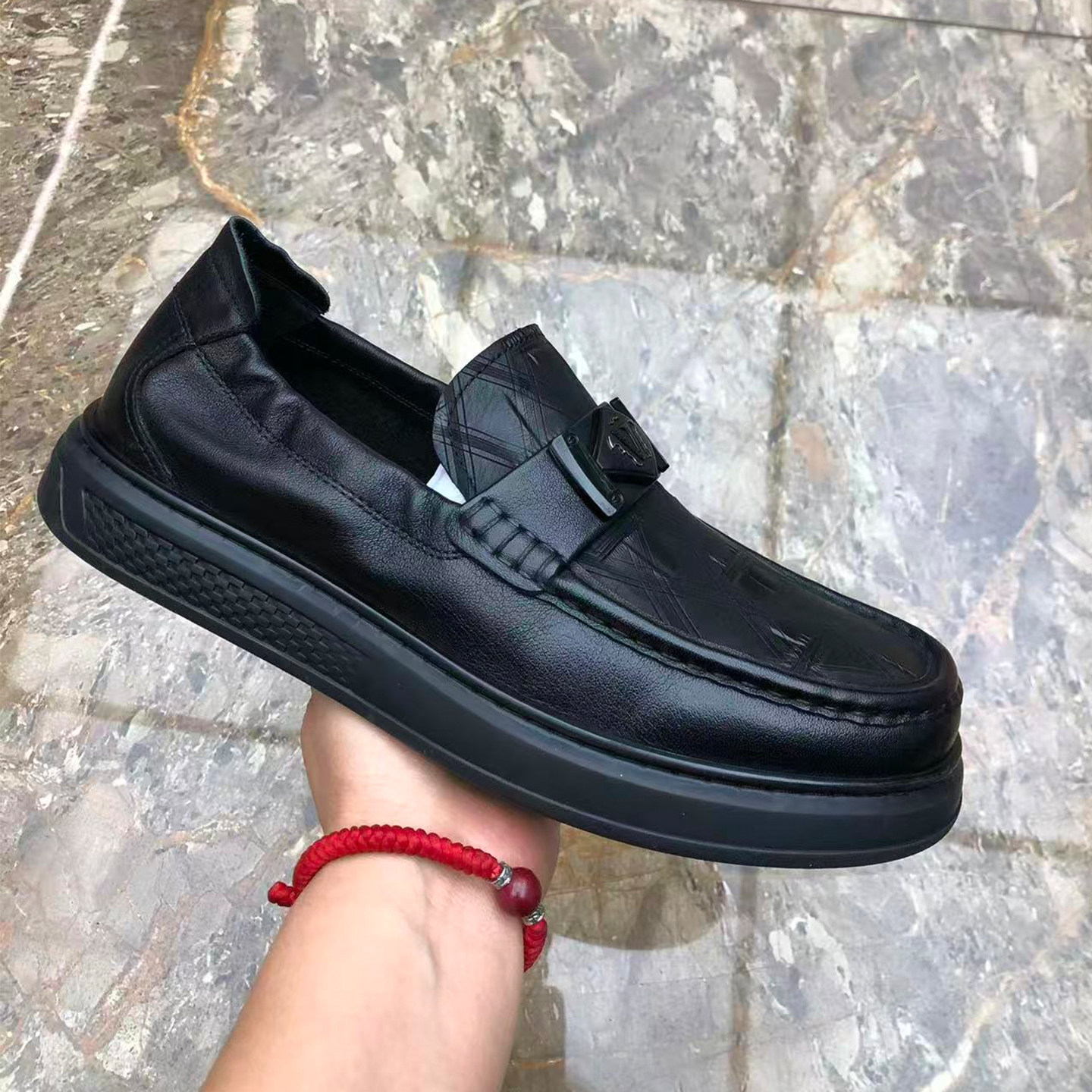 单层真皮男鞋春季一脚蹬懒人乐福鞋商务休闲软底百搭舒适豆豆鞋男,淘宝优惠券,粉丝福利购,淘宝优惠卷