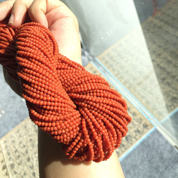 Sweet配饰 天然川料南红小高货满肉柿子红小米珠链半成品长链2mm+,淘宝优惠券,粉丝福利购,淘宝优惠卷
