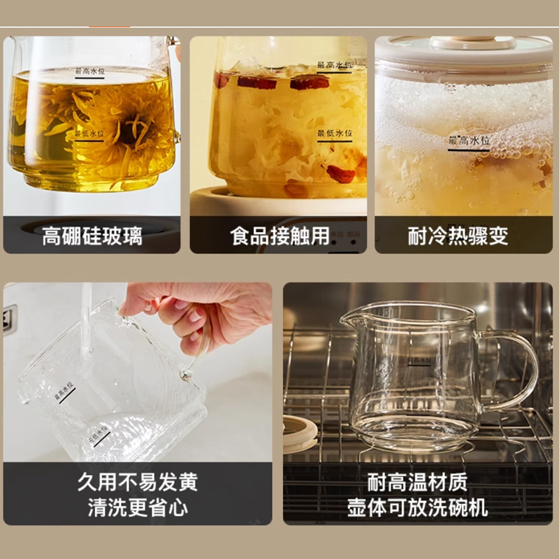 小南瓜养生杯办公室女士全玻璃电炖杯煮花茶烧水迷你分体小养生壶 - 图0