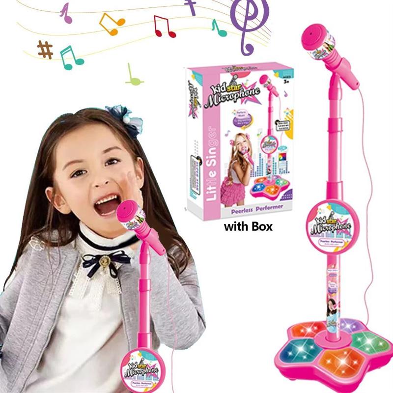 Kids Microphone with Stand Karaoke Song Music Instrument Toy - 图0