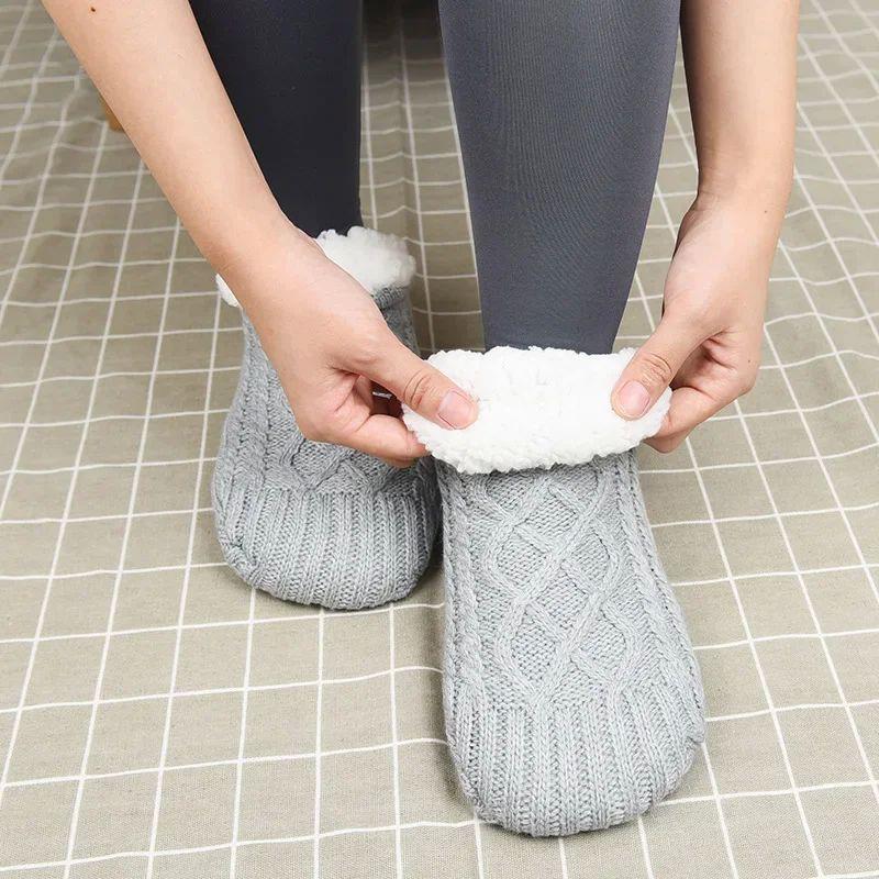 Winter Indoor Home Socks for Women and Men Warm Velvet Thick - 图2