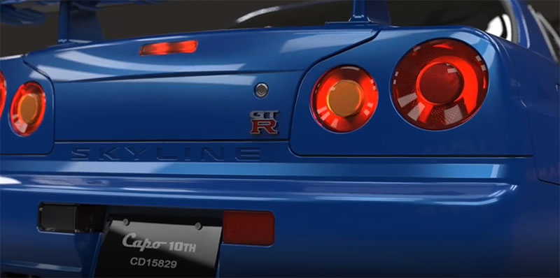 CAPO遥控电动仿真全金属战神Skyline GTR R34 1/8平跑漂移模型车 - 图1