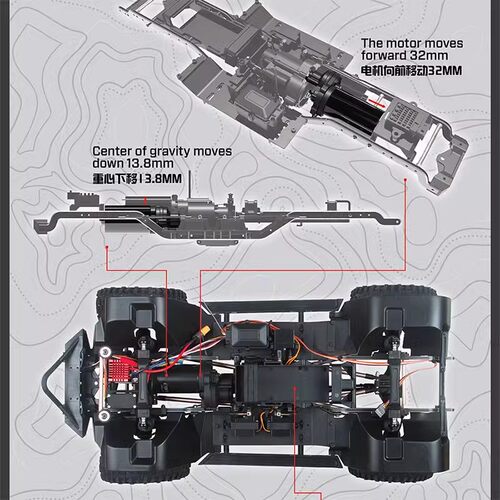 易控 4082 V3 1/8遥控专业RC攀爬车防水四驱门桥差速锁仿真越野车 - 图2