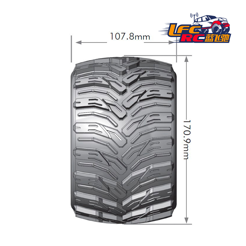 Louise路易斯轮胎 1/8攀爬越野轮胎 大脚车17mm结合器# L-T3220CH - 图3